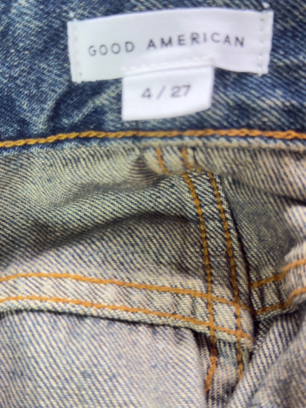 Good American Patchwork Straight Leg Jeans - Medium Blue - Picture 4 of 9